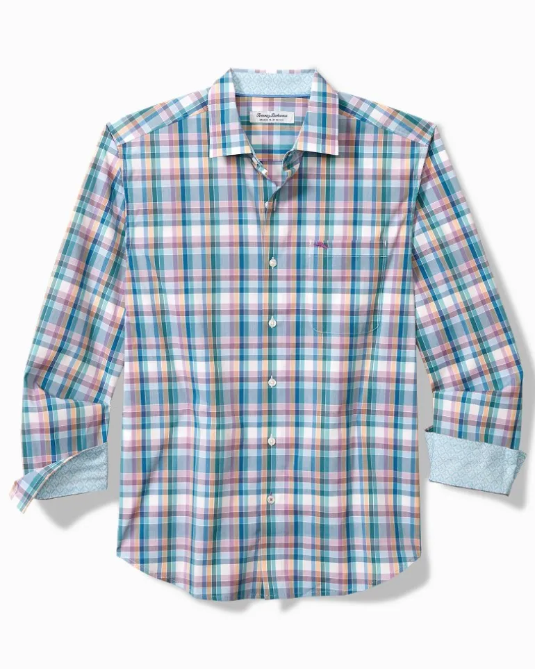 Outlet Tommy Bahama Sarasota Stretch Los Reyes Check IslandZone® Shirt Eclipse