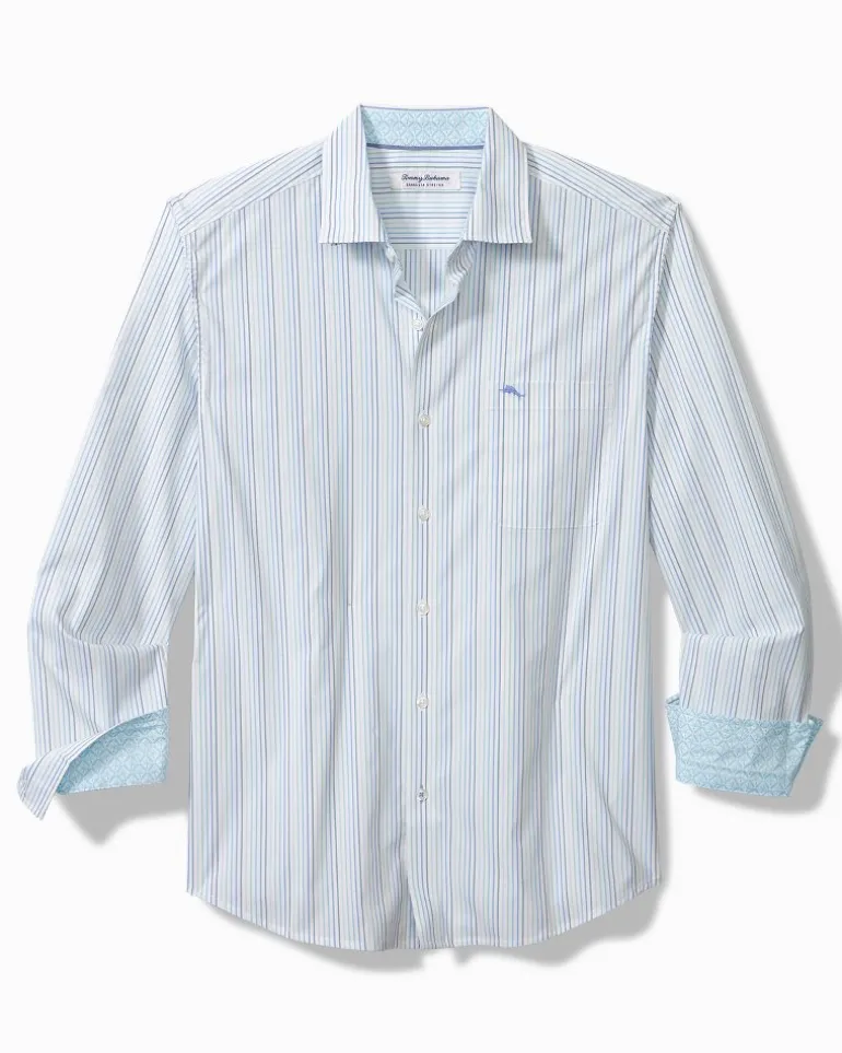 Fashion Tommy Bahama Sarasota Stretch Marina Stripe IslandZone® Shirt Seven Seas