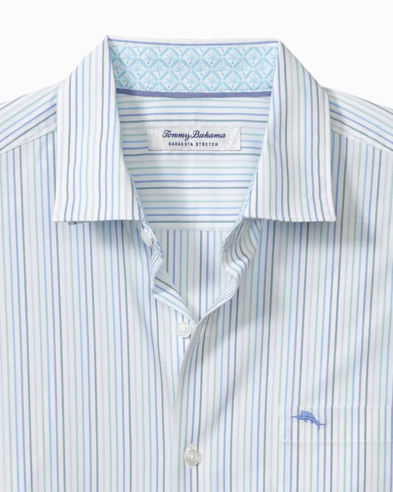 Fashion Tommy Bahama Sarasota Stretch Marina Stripe IslandZone® Shirt Seven Seas