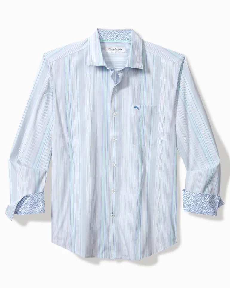 Outlet Tommy Bahama Sarasota Stretch Santiago Stripe IslandZone® Shirt Dew Drop