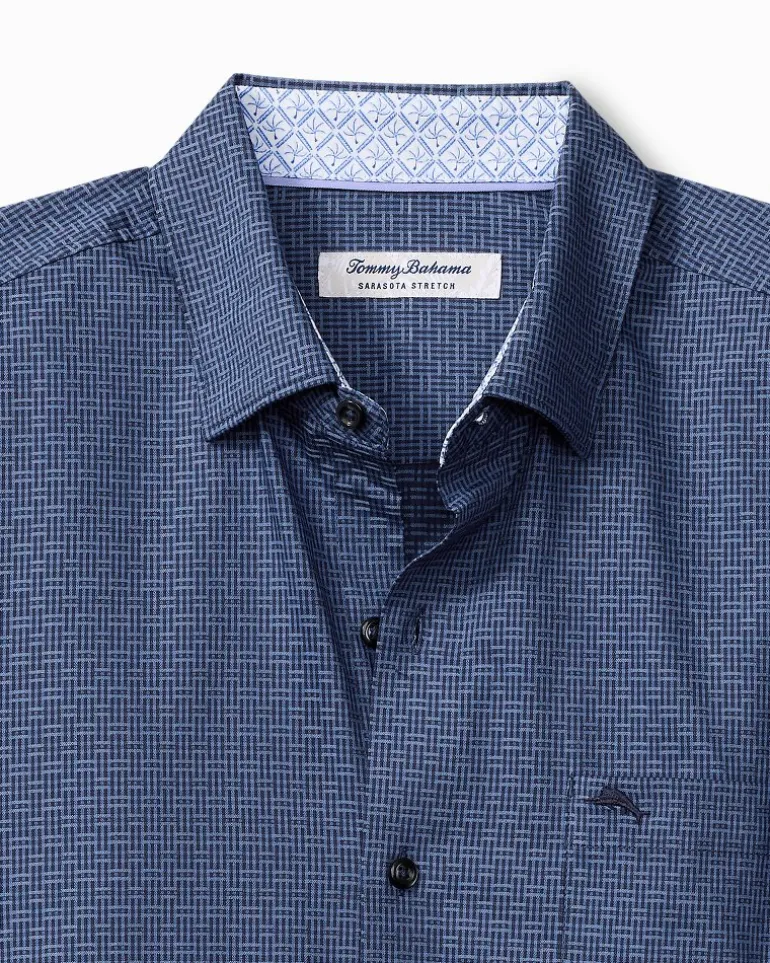 Cheap Tommy Bahama Sarasota Stretch Ventura Isles IslandZone® Stripe Shirt Island Navy