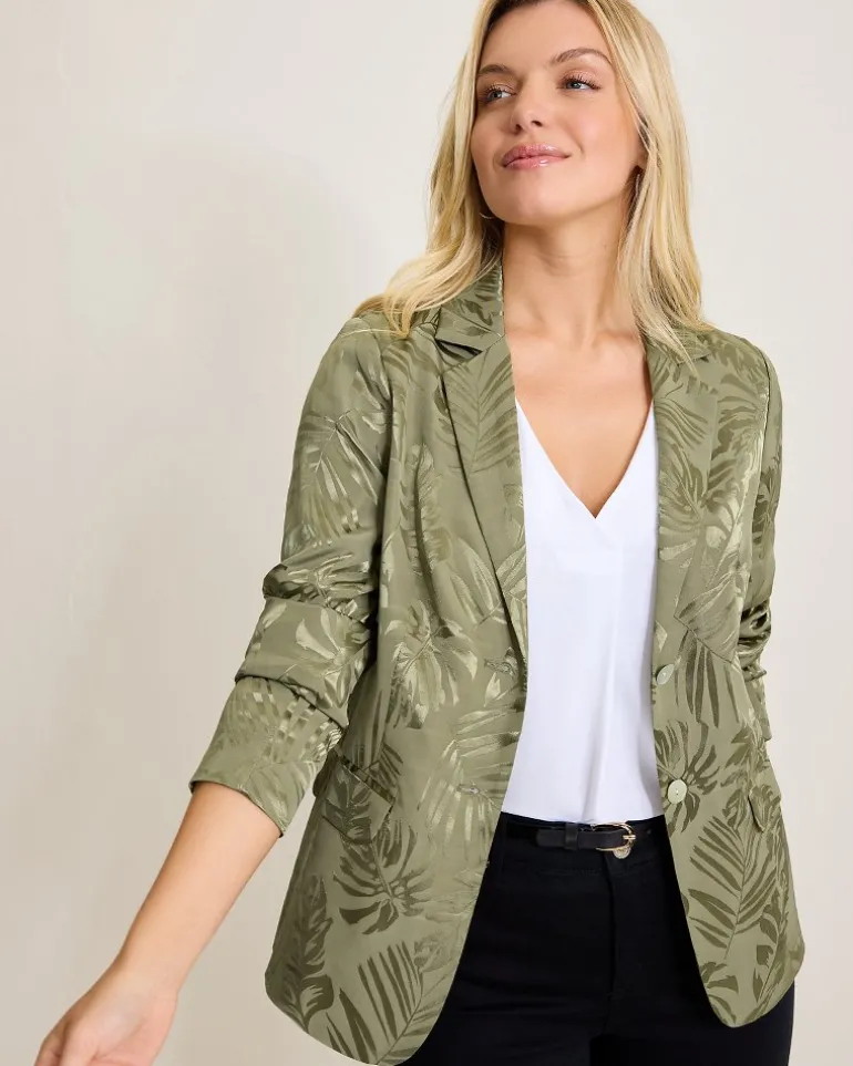 Sale Tommy Bahama Satin Jacquard Blazer Tea Leaf