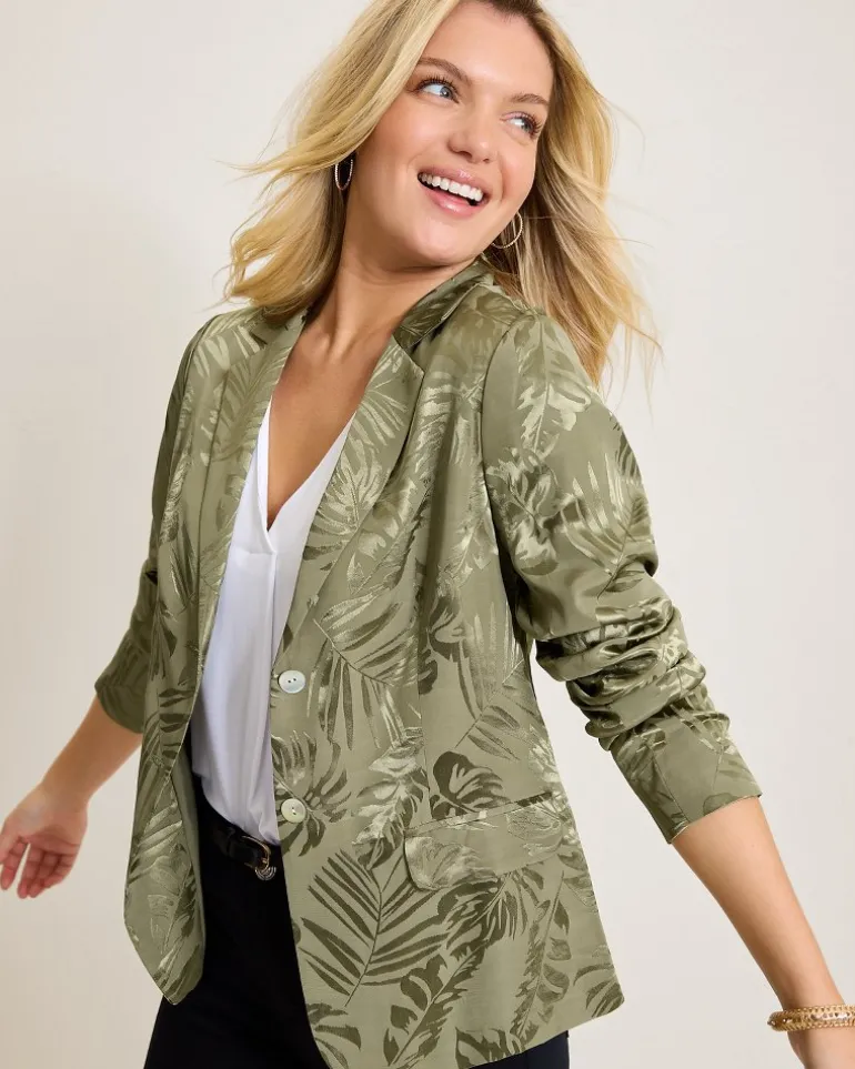 Sale Tommy Bahama Satin Jacquard Blazer Tea Leaf