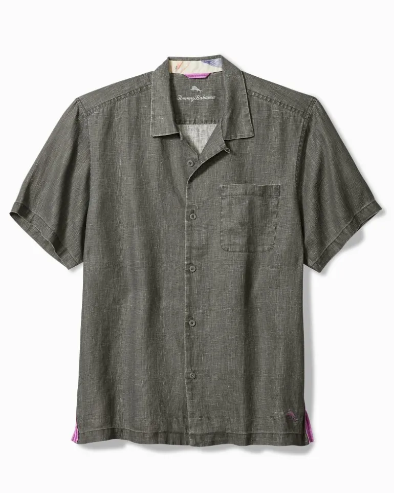 Discount Tommy Bahama Sea Glass Camp Shirt Gunmetal