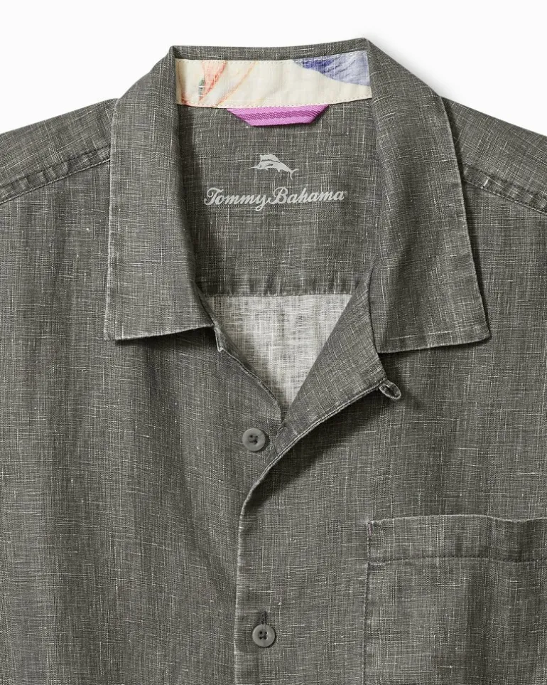 Discount Tommy Bahama Sea Glass Camp Shirt Gunmetal