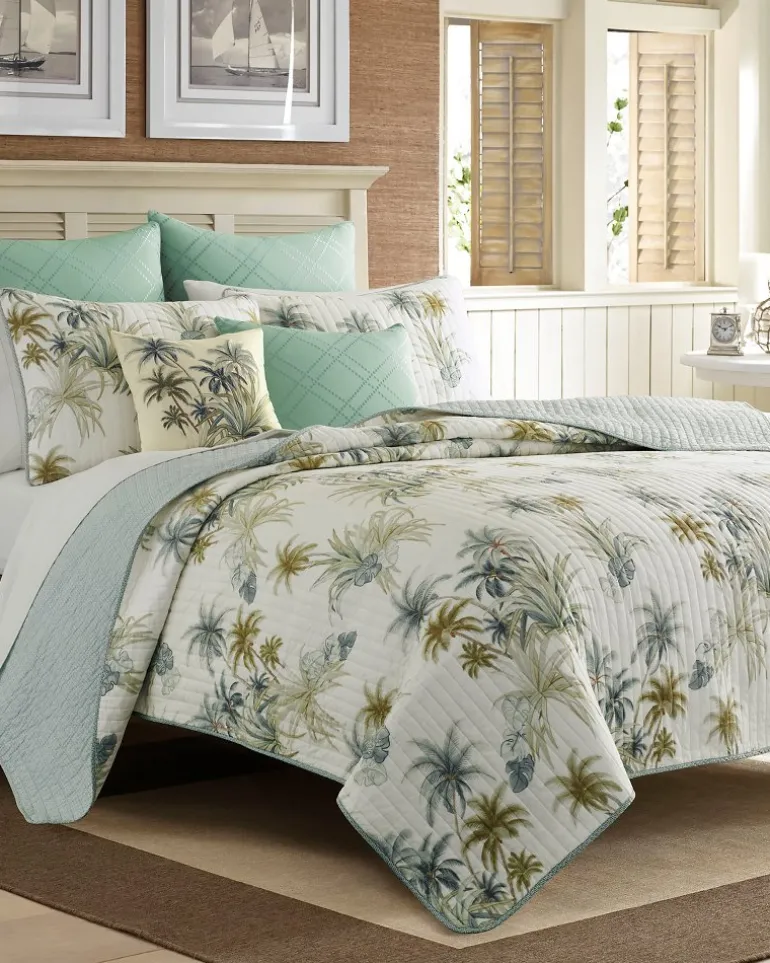 Shop Tommy Bahama Serenity Palms Standard Quilted Sham Blue