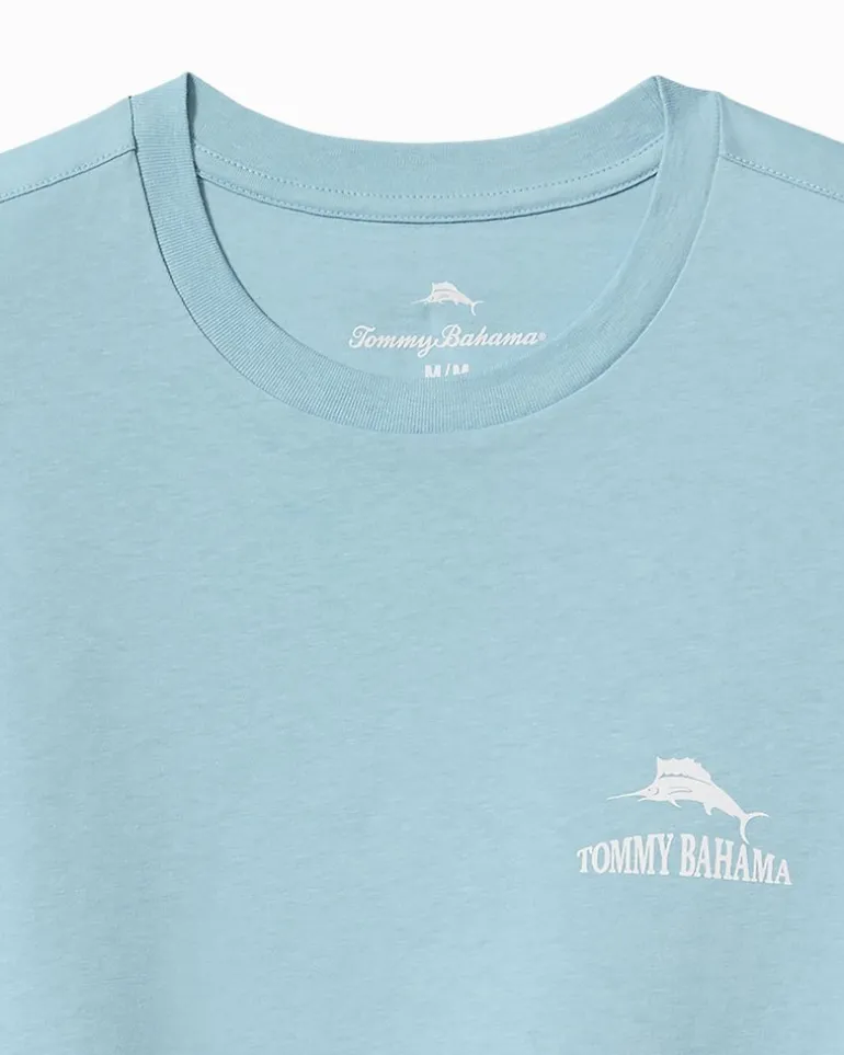 Outlet Tommy Bahama Shark Dressed Man Graphic T-Shirt Blue Stream