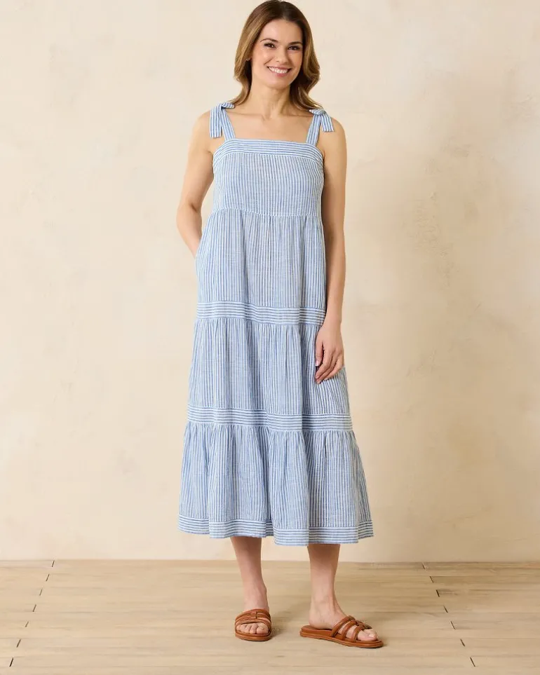 Fashion Tommy Bahama Shoreline Stripe Coverup Dress Beaming Blue