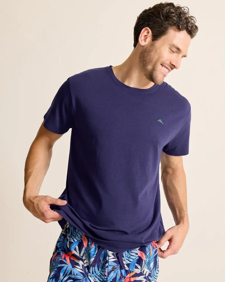 New Tommy Bahama Short-Sleeve Crewneck T-Shirt Port Blue