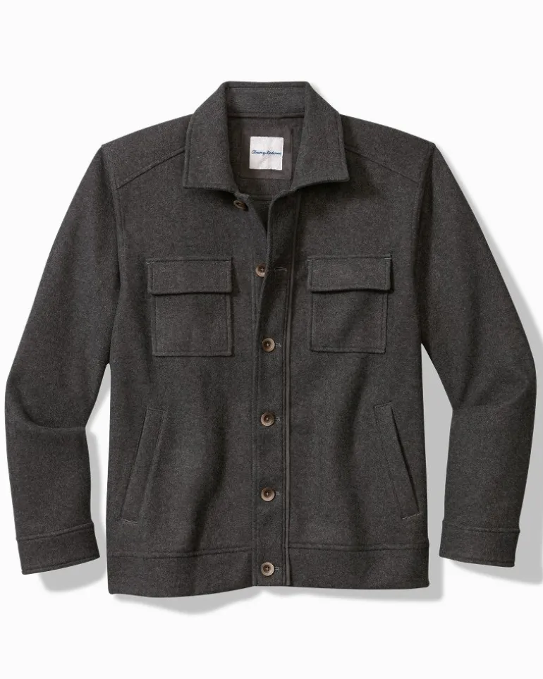 New Tommy Bahama Silver Lake CPO Shirt Jacket Coal