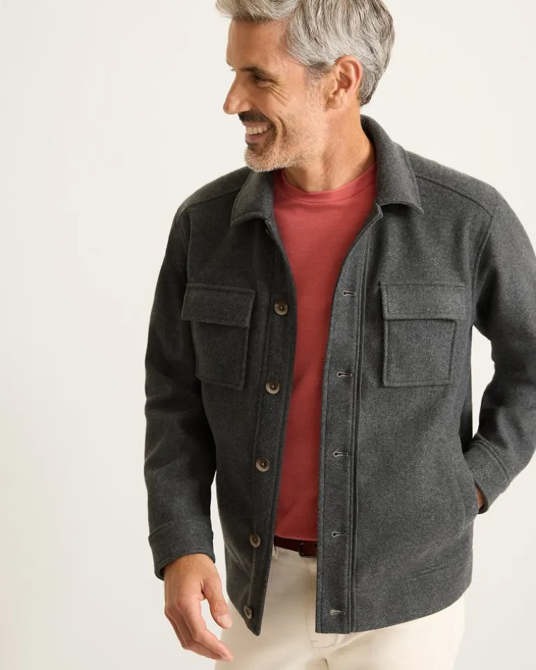 New Tommy Bahama Silver Lake CPO Shirt Jacket Coal