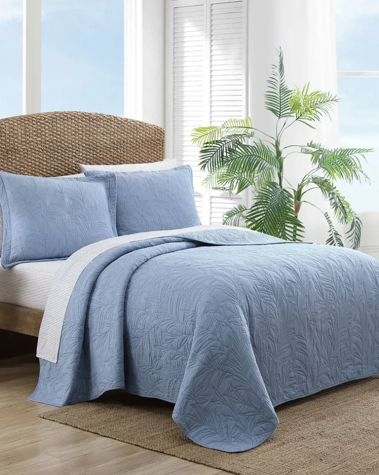 Shop Tommy Bahama Solid Costa Sera King Quilt Blue