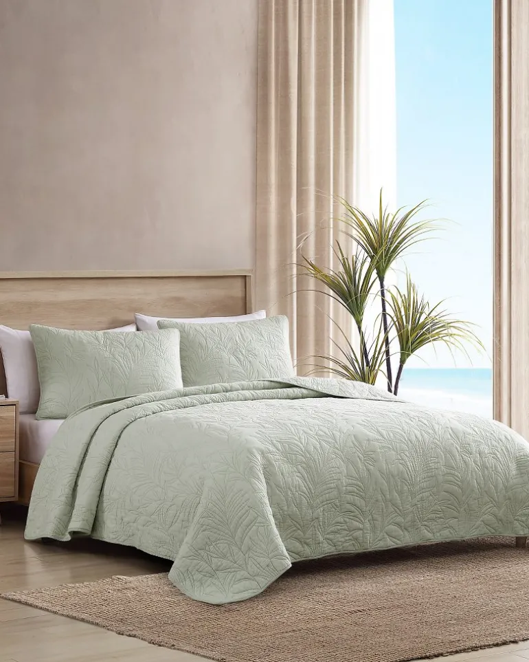 Store Tommy Bahama Solid Costa Sera Twin Quilt Green