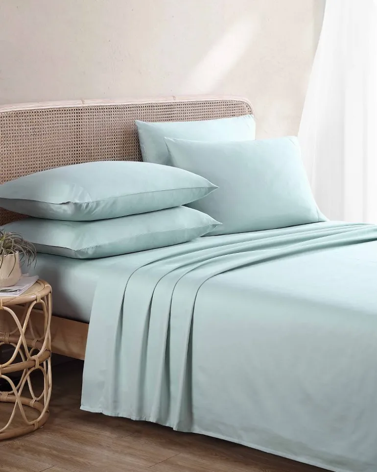 New Tommy Bahama Solid Sateen 6-Piece Queen Sheet Set Blue