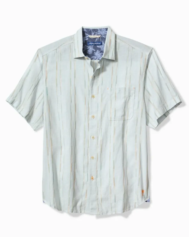 Discount Tommy Bahama Sonora Stripe Linen-Blend Short-Sleeve Shirt Dew Drop