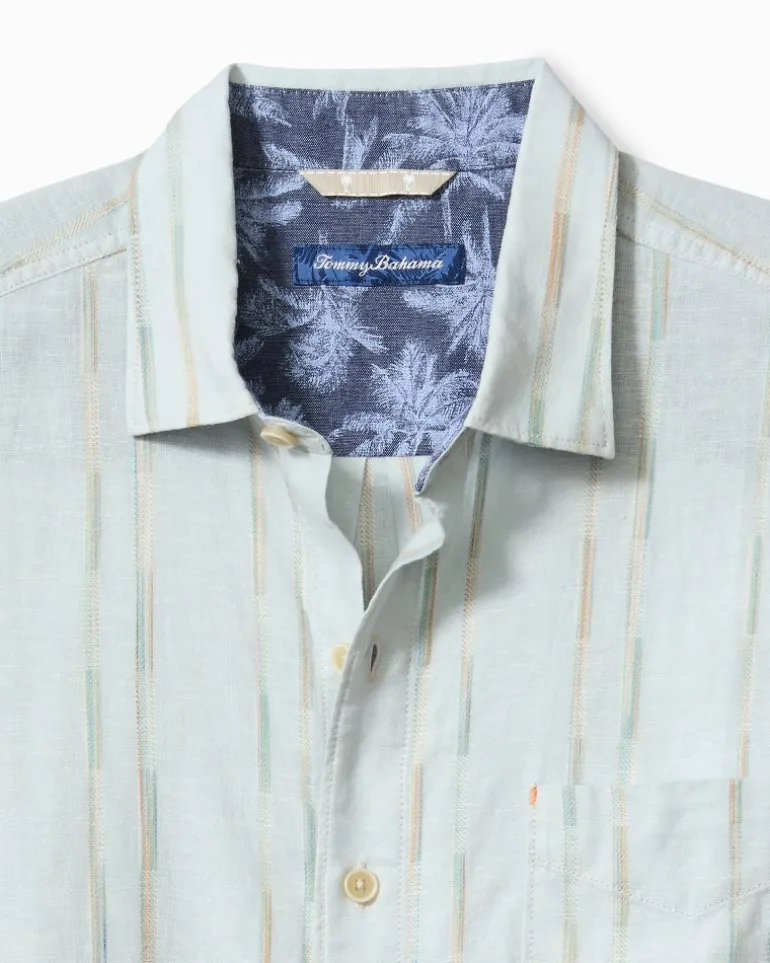 Discount Tommy Bahama Sonora Stripe Linen-Blend Short-Sleeve Shirt Dew Drop