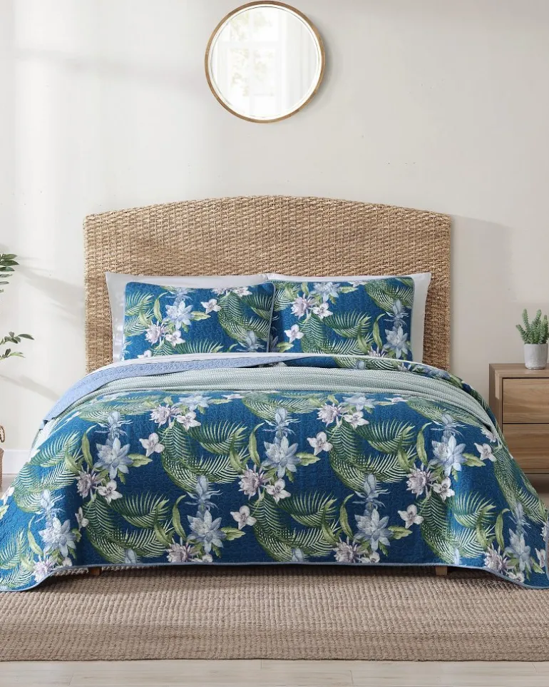 Hot Tommy Bahama Southern Breeze 3-Piece Full/Queen Quilt Set Blue
