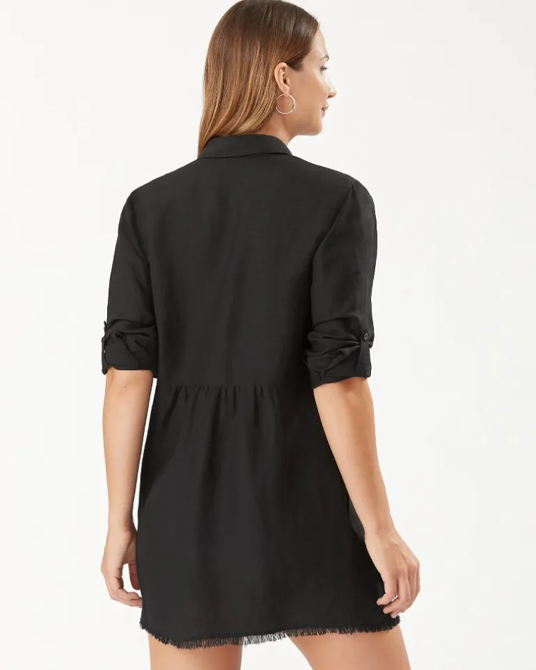 Discount Tommy Bahama St. Lucia Linen-Blend Beach Shirt Black
