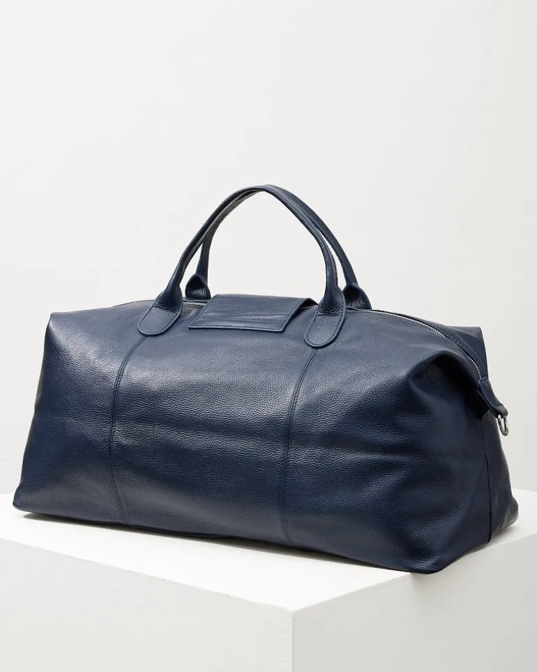 Shop Tommy Bahama Stanford Leather Duffel Bag Navy