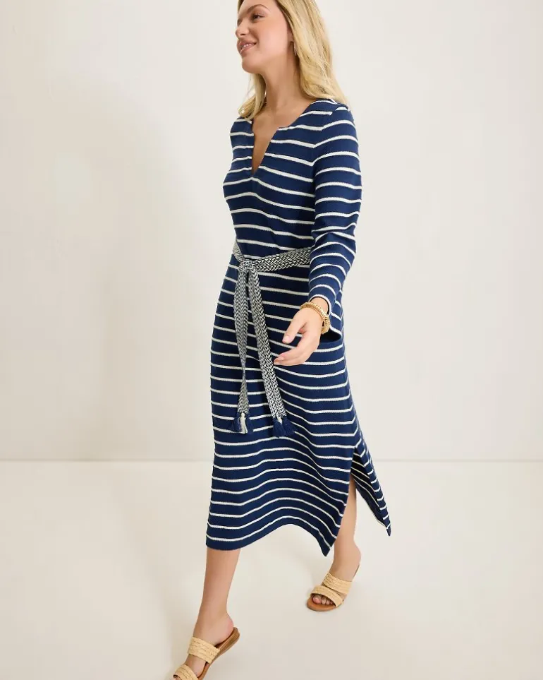 Clearance Tommy Bahama Sun Harbor Midi Caftan Dress Island Navy