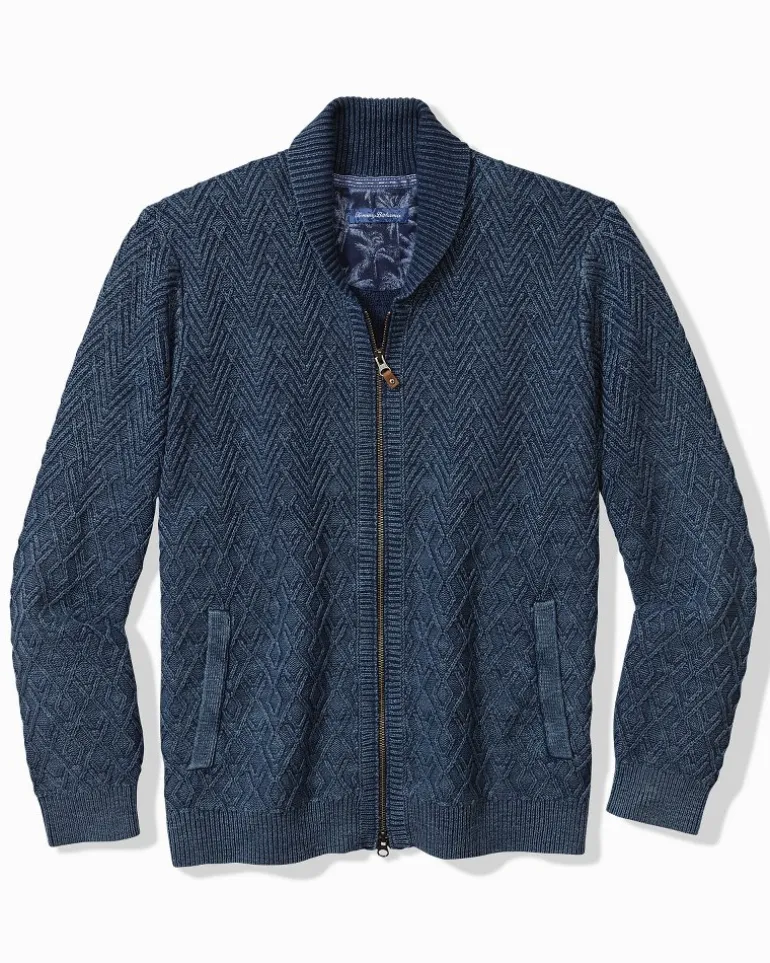 Shop Tommy Bahama Sunbreak Full-Zip Sweater Coastline