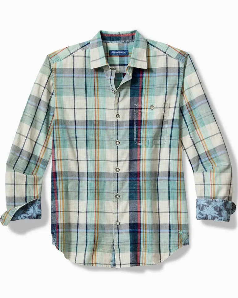 Fashion Tommy Bahama Sunwash Check Long-Sleeve Shirt Azul Mar