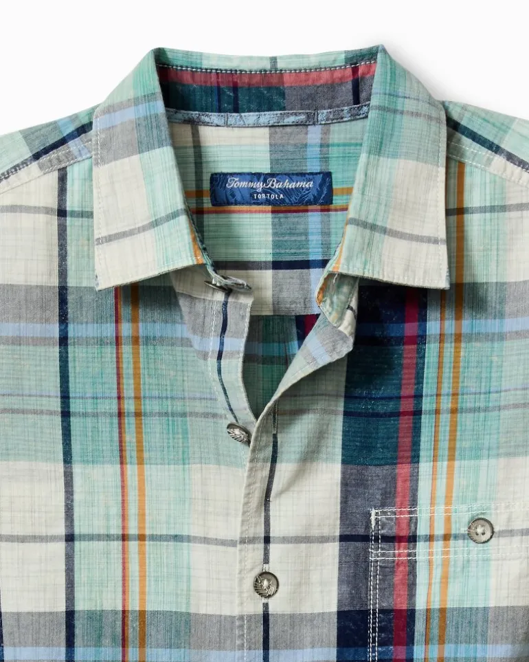 Fashion Tommy Bahama Sunwash Check Long-Sleeve Shirt Azul Mar