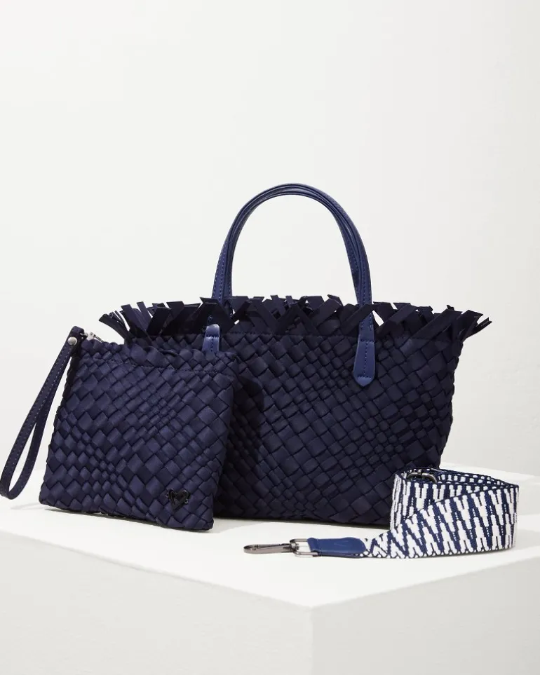 Outlet Tommy Bahama Taunton Fringe Top Small Tote & Wristlet Navy