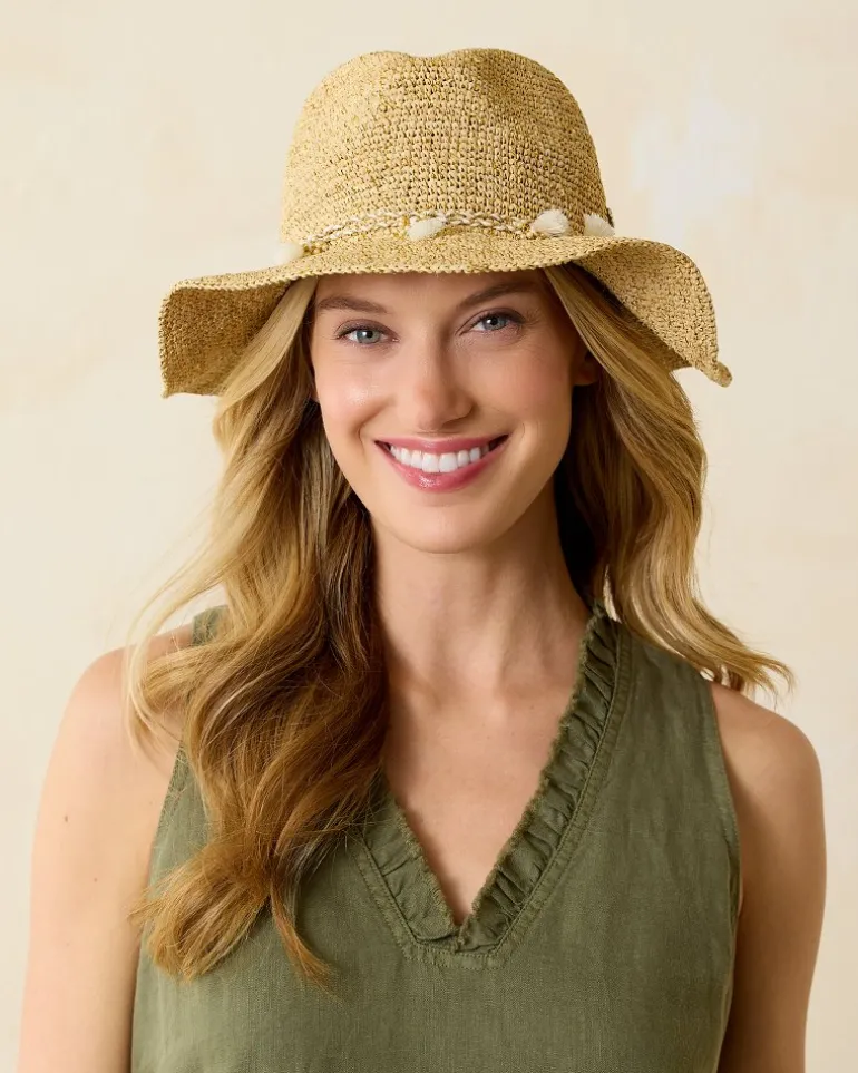 Fashion Tommy Bahama Taylor Straw Raffia Lux Hat Natural/Gold/White
