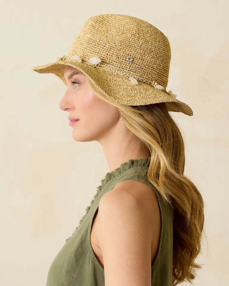 Fashion Tommy Bahama Taylor Straw Raffia Lux Hat Natural/Gold/White