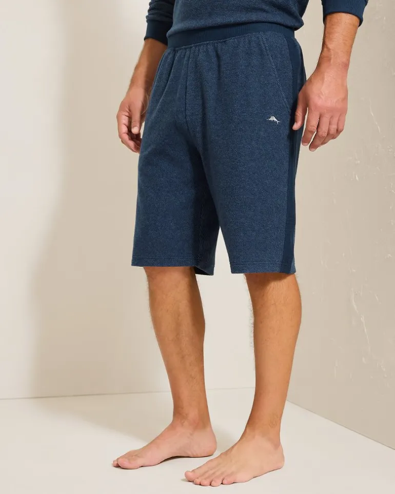 Discount Tommy Bahama Textured Twill Stripe Pajama Shorts Dark Moonlight