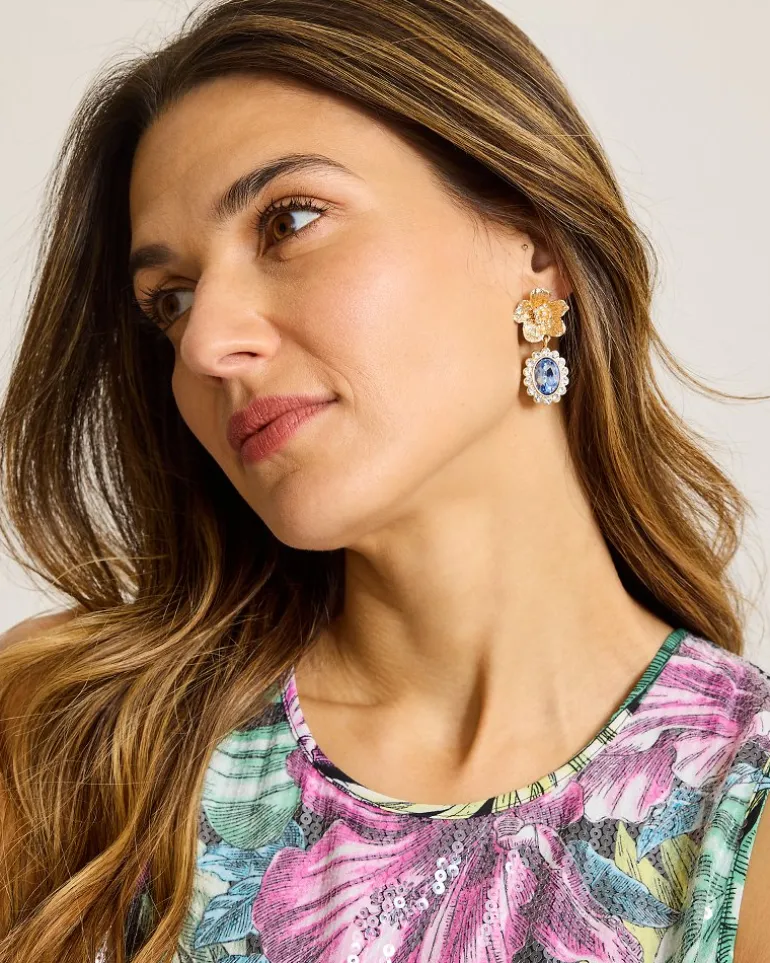 Shop Tommy Bahama Tidal Treasure Floral Statement Drop Earrings Gold