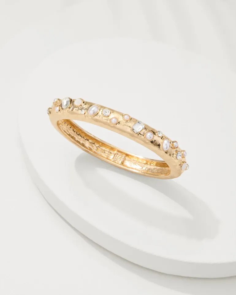 Online Tommy Bahama Tidal Treasure Mother of Pearl and Stone Bangle Gold