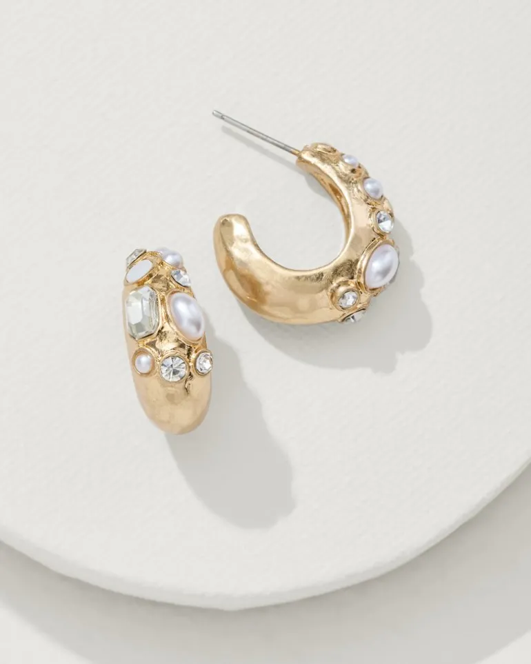 Flash Sale Tommy Bahama Tidal Treasure Mother of Pearl and Stone Chunky Hoops Gold