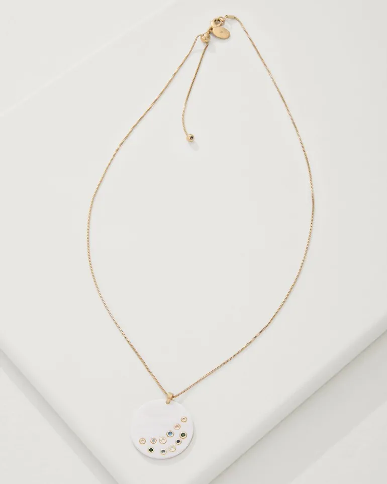 Online Tommy Bahama Tidal Treasure Mother of Pearl Disc Pendant Necklace Gold