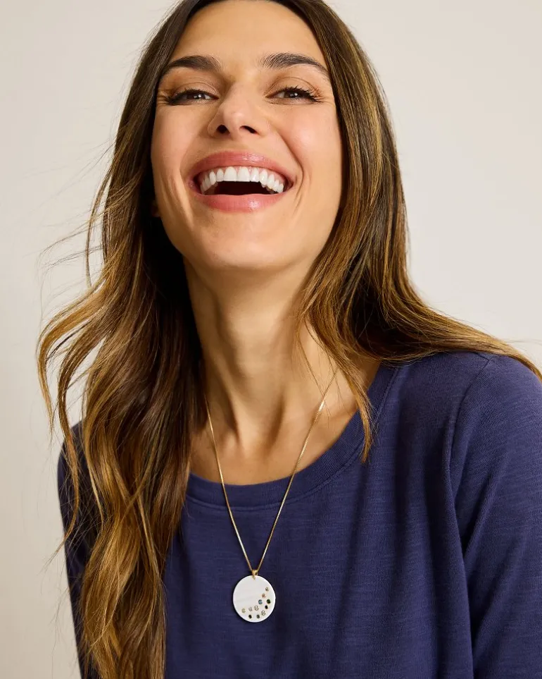 Online Tommy Bahama Tidal Treasure Mother of Pearl Disc Pendant Necklace Gold