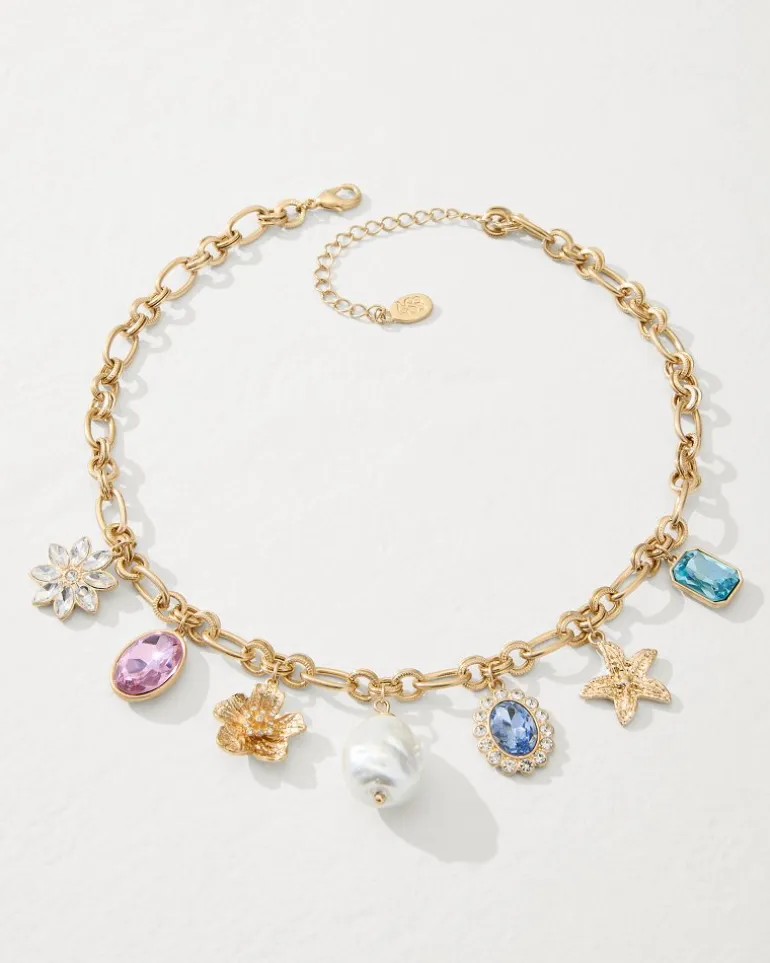 Shop Tommy Bahama Tidal Treasure Multi-Charm Statement Necklace Gold