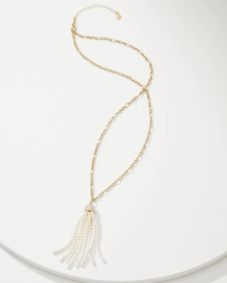 Sale Tommy Bahama Tidal Treasure Pearl Tassel Necklace Gold