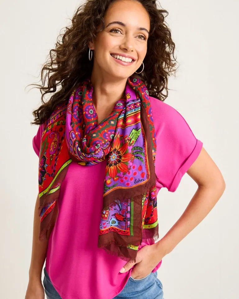 Cheap Tommy Bahama Tile Patch Wrap Scarf Port