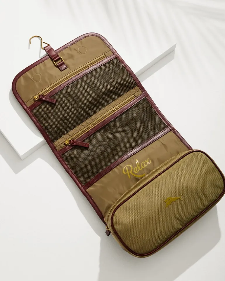 Clearance Tommy Bahama Nylon Hanging Dopp Kit Khaki