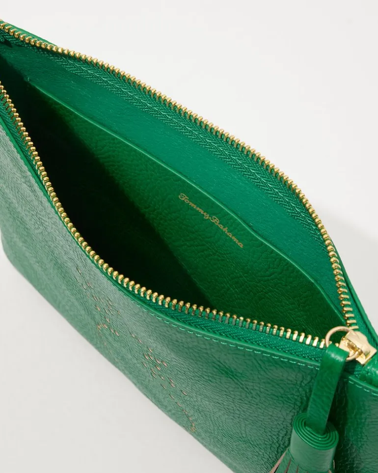 Hot Tommy Bahama Perforated Leather Pouch Green