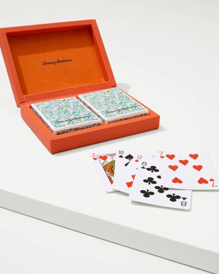 Sale Tommy Bahama Poker Card Set Orange