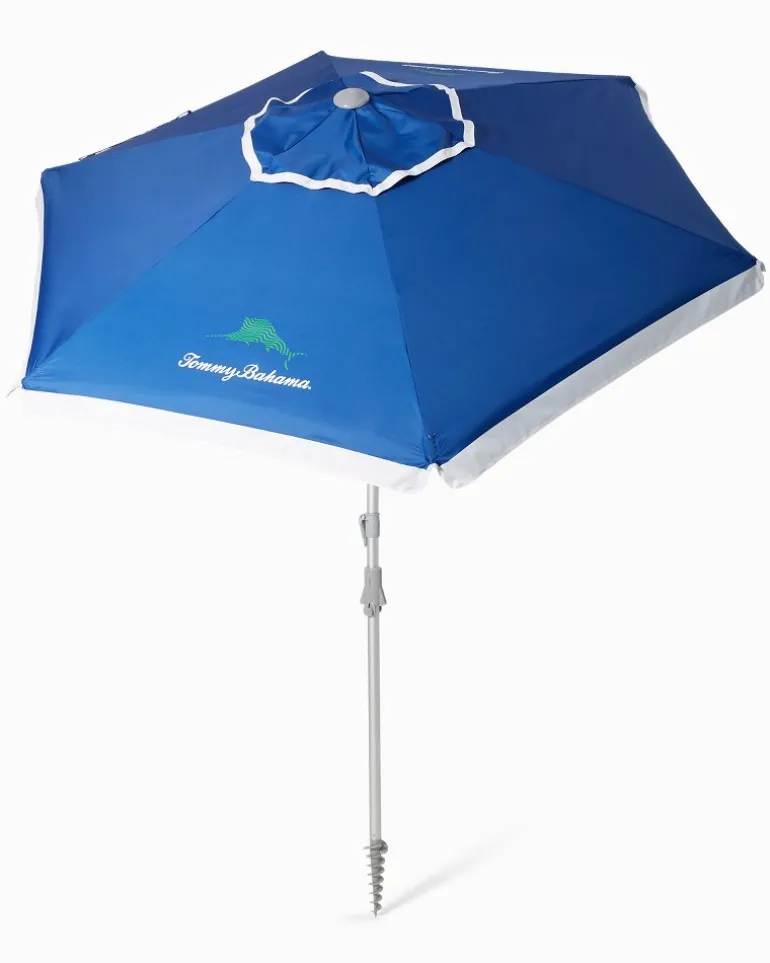Clearance Tommy Bahama Wavy Marlin Beach Umbrella Navy