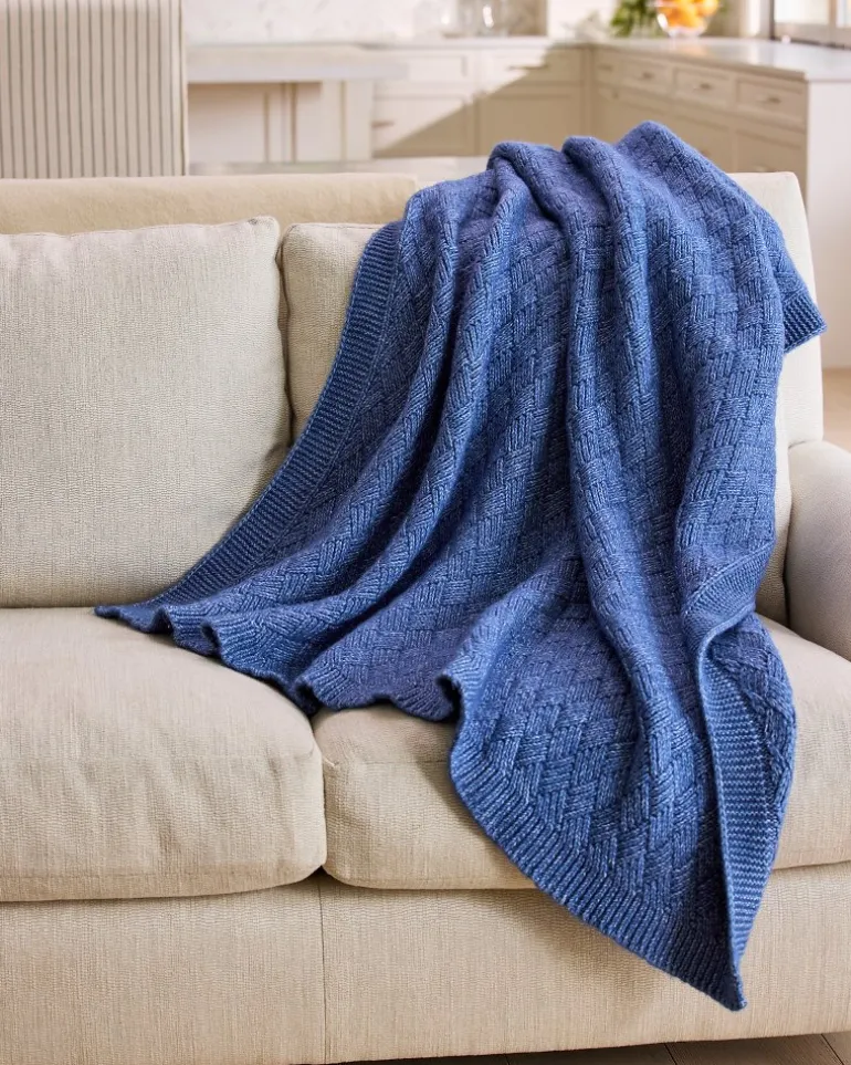 Online Tommy Bahama Treillage Knit Throw Blue