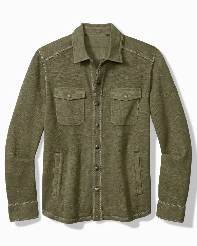 Cheap Tommy Bahama Trinidad CPO Shirt Jacket Dark Fern