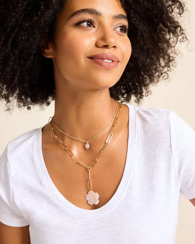 Online Tommy Bahama Tropical Blooms Hibiscus Charm Layered Necklace Pink