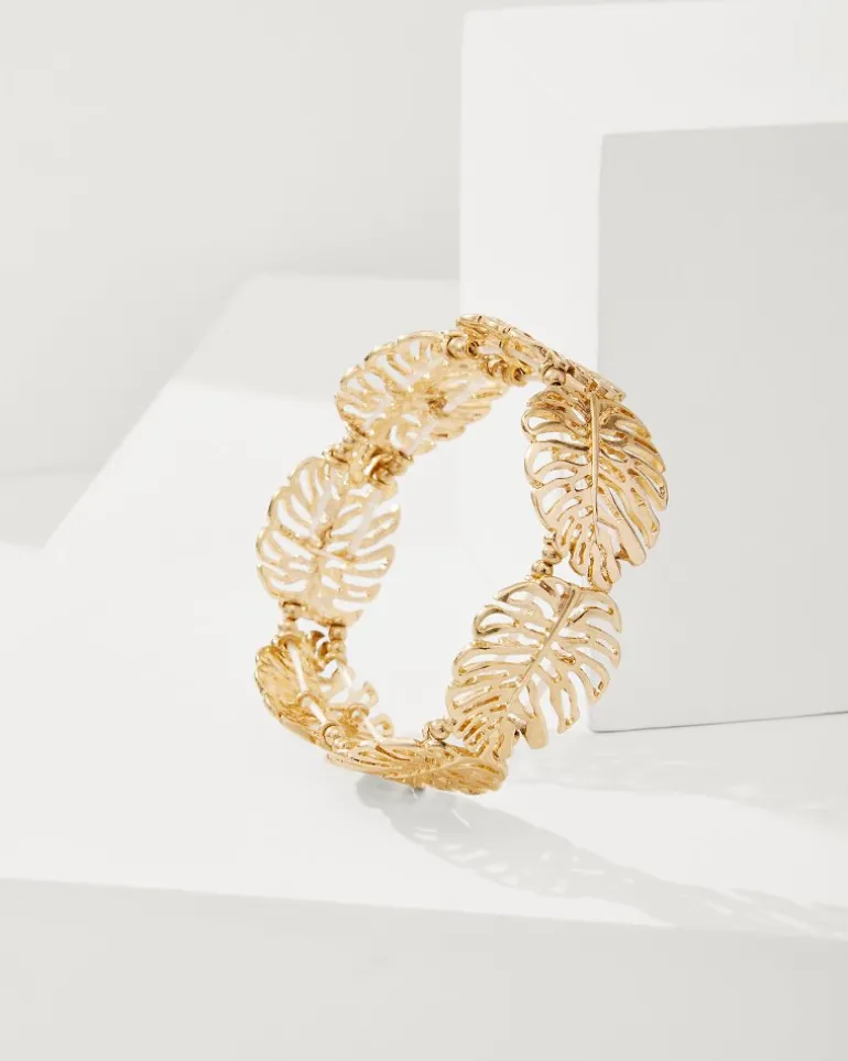 Cheap Tommy Bahama Tropical Blooms Monstera Stretch Bracelet Gold