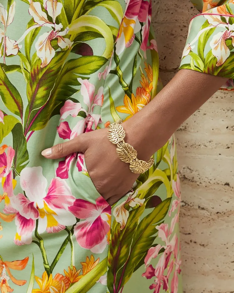Cheap Tommy Bahama Tropical Blooms Monstera Stretch Bracelet Gold