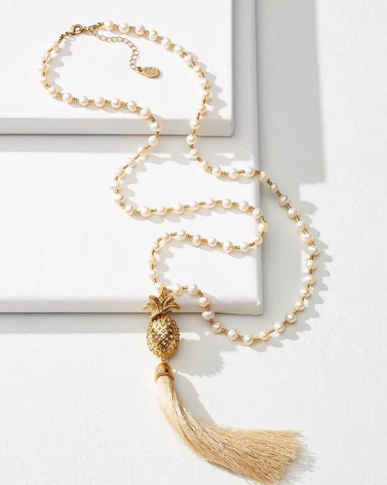 Cheap Tommy Bahama Tropical Blooms Tassel Necklace Pearl