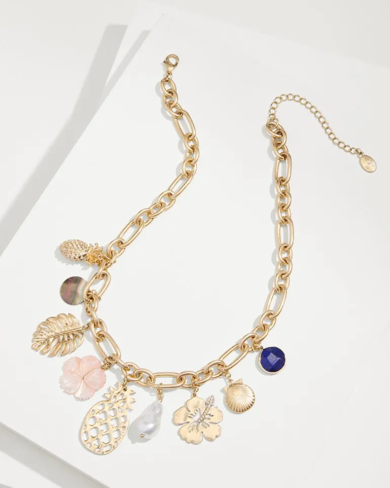 Outlet Tommy Bahama Tropical Blooms Statement Charm Necklace Gold